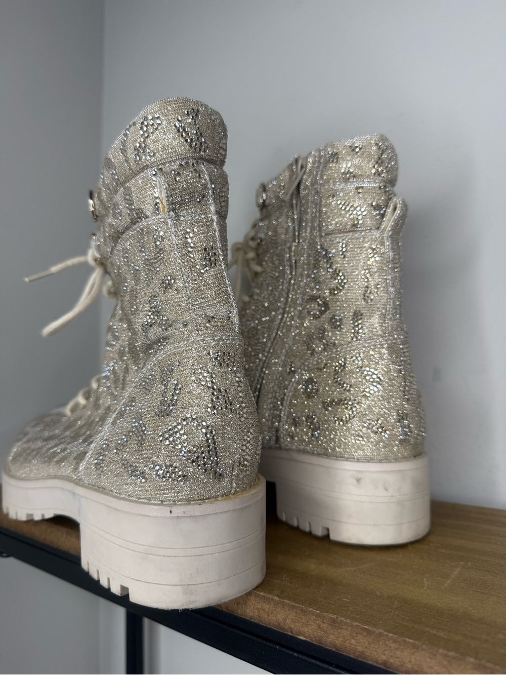 Gianni Bini Balynne Glitzy Leopard Print Sparkle Boots - Picture 5 of 9